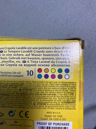 Pintura Crayola Lavable 10 Colores