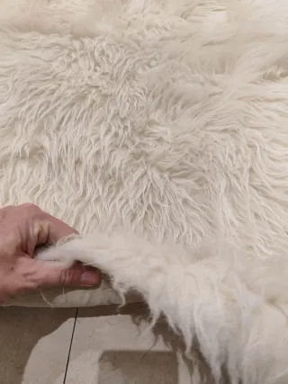 Alfombra de lana blanca 80*100cm