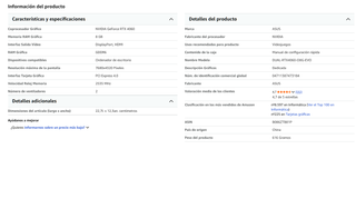 Tarjeta Gráfica ASUS DUAL RTX 4060