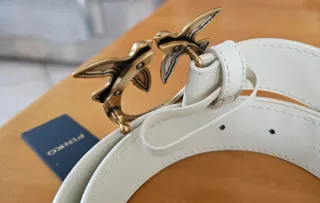 Cintura Pinko Donna Fibbia Uccelli Oro Bianco