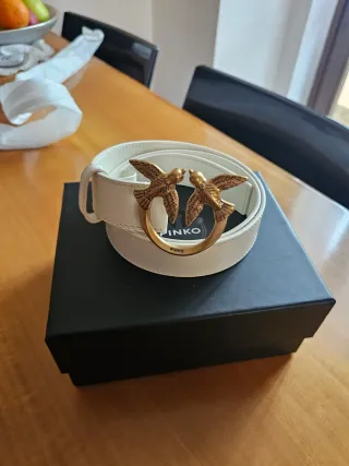 Cintura Pinko Donna Fibbia Uccelli Oro Bianco