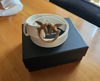 Cintura Pinko Donna Fibbia Uccelli Oro Bianco