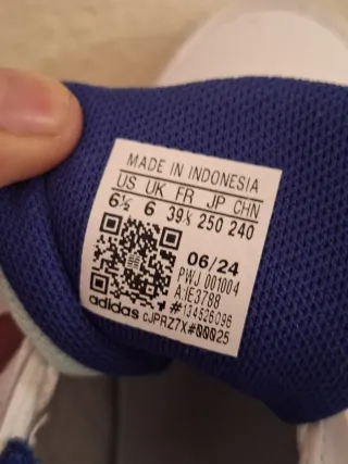 Zapatillas Adidas Talla 39 Azul Blanco