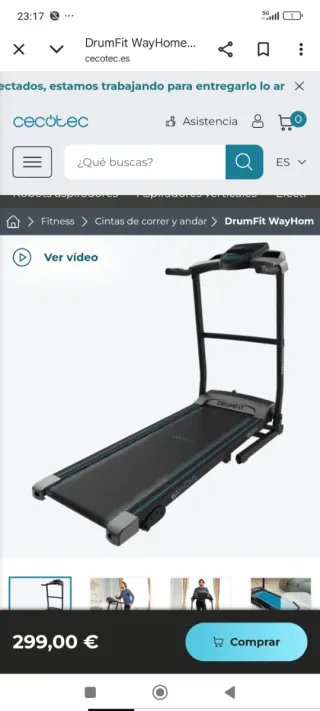 Cinta de correr DrumFit W  hoy a 200 e