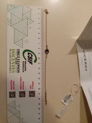 Pulsera Viceroy Plata 925 Baño Oro 18k Lila