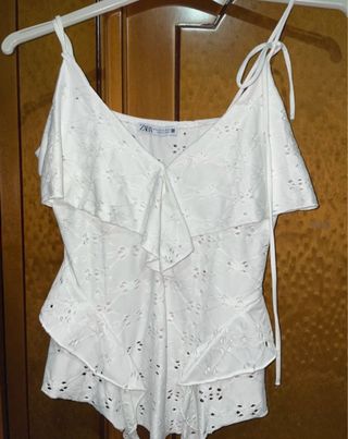Blusa Zara tirantes blanca