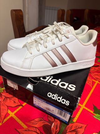Adidas Grand Court K Donna Oro Bianco Tg 40