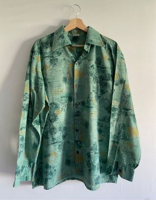 Camisa Marvin verde estampada