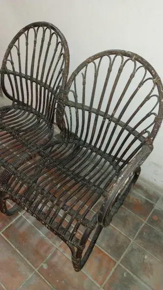 LOTE_Conjunto de sillones de mimbre (3 plazas)