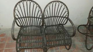LOTE_Conjunto de sillones de mimbre (3 plazas)