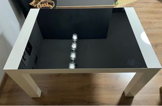 Mesa de comedor moderna cristal y madera