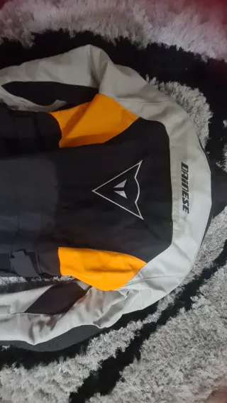 Chaqueta Dainese Moto Negra Naranja Gris