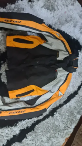 Chaqueta Dainese Moto Negra Naranja Gris