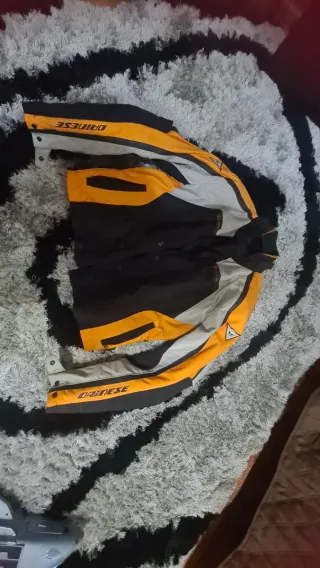 Chaqueta Dainese Moto Negra Naranja Gris