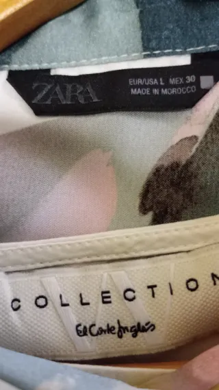 Camisa Zara Satinada Estampada T.L