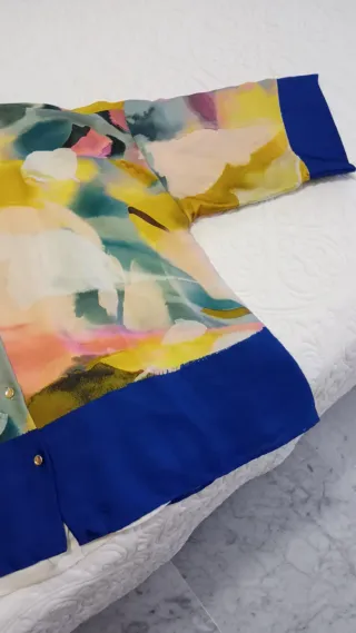 Camisa Zara Satinada Estampada T.L