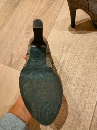 Botines Cafenoir Tacón Alto Marrón/Gris