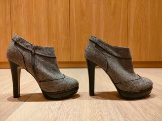 Botines Cafenoir Tacón Alto Marrón/Gris