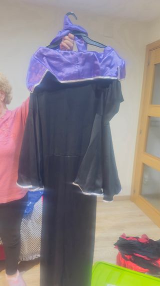 Disfraz Bruja Talla Única Negro y Morado