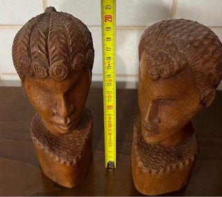 Coppia Busti Tribali Legno