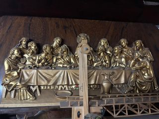 Cuadro antiguo Sagrada Cena dorado