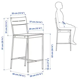 Conjunto de 2 taburetes altos