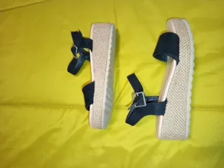 Sandalias cuña negras mujer talla 37