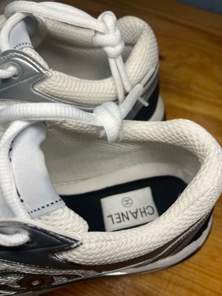 Chanel Sneakers Blancas Plata Nuevas Talla 43
