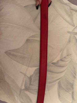 Cinturón Gucci Rojo Hebilla Dorada GG