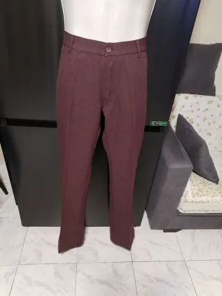 Pantaloni uomo color prugna nuovi con cartellino