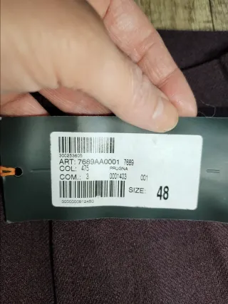 Pantaloni uomo color prugna nuovi con cartellino