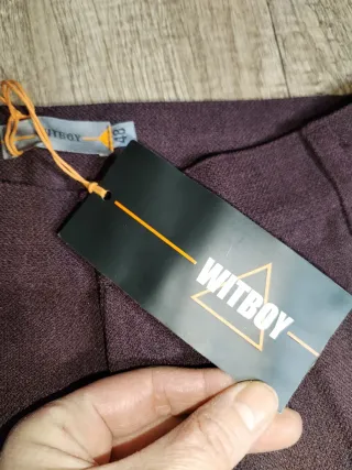 Pantaloni uomo color prugna nuovi con cartellino