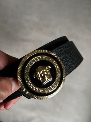 Cinturón Versace Negro y Dorado