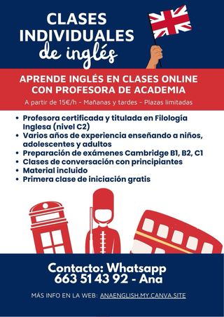 Clases de inglés con profesora de academia