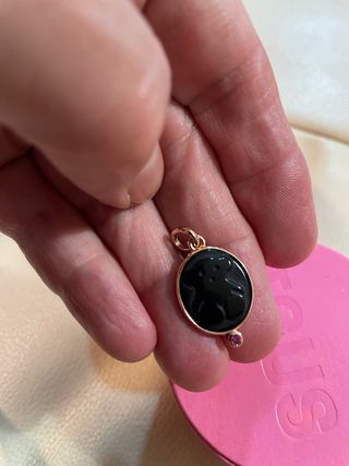 Colgante Tous Oso Negro con Piedra Rosa
