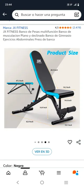 Banco de musculación JX Fitness