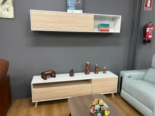 Mueble salón Barcelona madera y metal