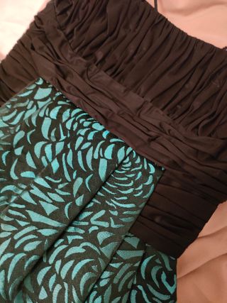 Vestido fiesta negro y verde