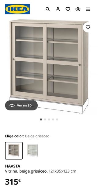 Aparador Vitrina Ikea Hasvka Gris con zócalo