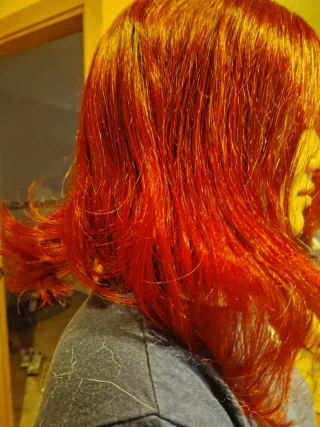 Peluca Roja Larga sintéticas