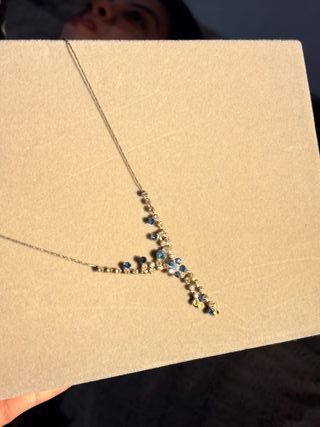 Collar plata con piedras azules