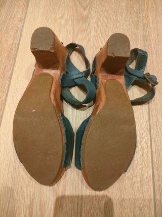 Sandalias de madera y piel Pepe Jeans