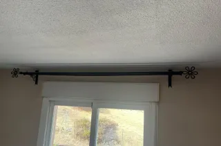 Doble barra cortina metal negra