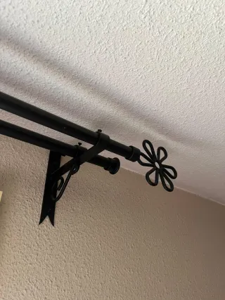 Doble barra cortina metal negra