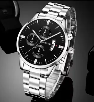 Reloj Geneva Negro y Plata