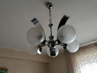 Lámpara colgante antigua cristal y metal