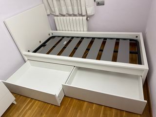 Estructura de cama con cajones y somier Ikea Malm