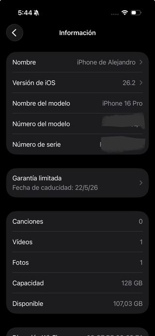iPhone 16 Pro 128GB Negro Titanio