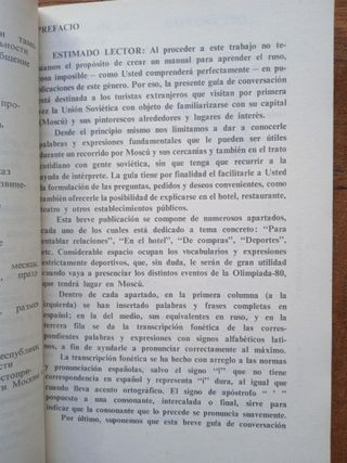 Moscú 1980, Guía de conversación para turistas