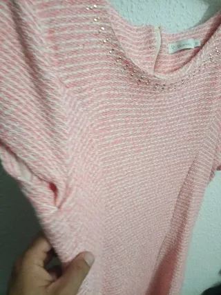 Vestido rosa con hilo dorado Talla L